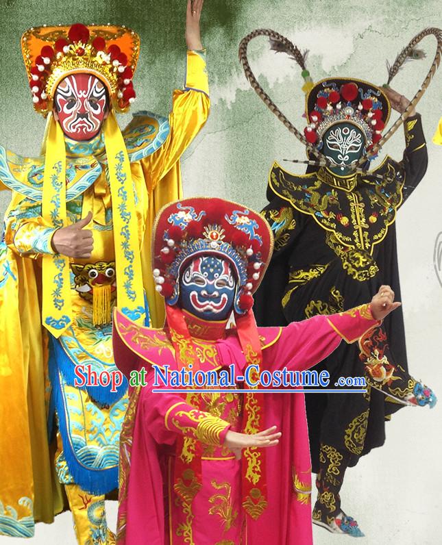 Chinese Bian Lian Mask Change Costumes Helmet Masks Complete Set for Men