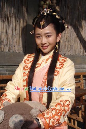 Chinese Ancient Type of Black Wigs and Hair Clips for Women