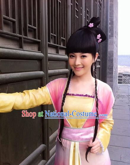 Chinese Classic Type of Black Wigs and Hair Clips for Women