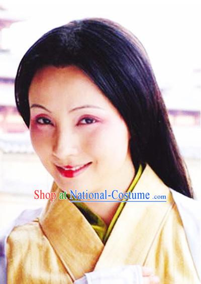 Qin Dynasty Chinese Classic Type of Imperial Empress Women Long Black Wigs for Women