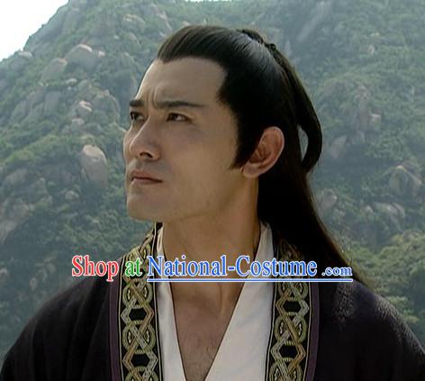 the Tang Dynasty Hairstyles Xue Shao Black Long Wigs for Men