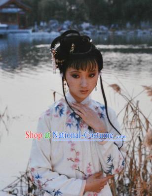 Dream of Red Chamber Lin Daiyu Black Long Wig for Women or Girls