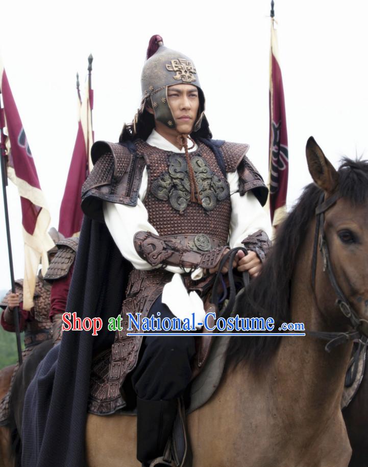 Asian Chinese Traditional Body Armor Costumes Complete Set for Men or Boys