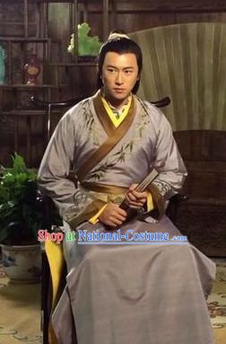 Ancient Chinese Traditional Teacher Wise Man National Hanfu Dress Costumes Clothes Ancient China Clothing for Men or Boys