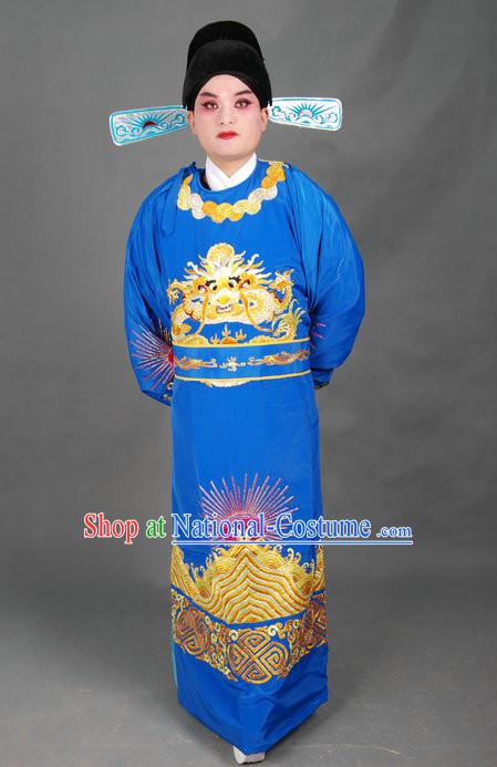 Chinese Traditional Opera Official Costumes and Hat Complete Set for Men