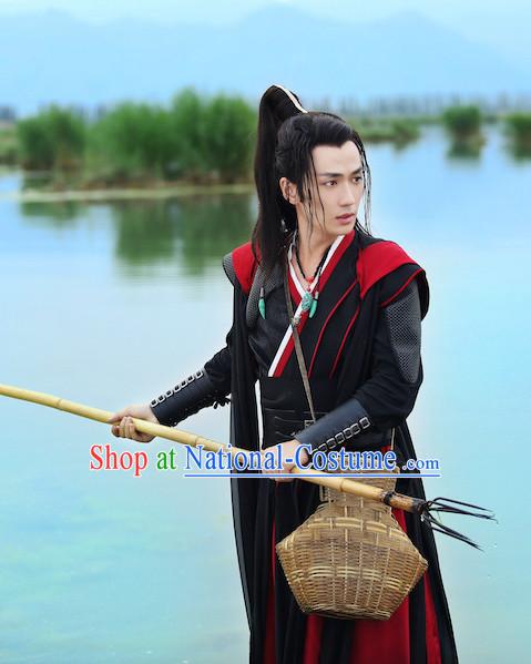 Ancient Chinese Traditional Kung Fu Master National Hanfu Dress Costumes Clothes Ancient China Clothing for Men or Boys