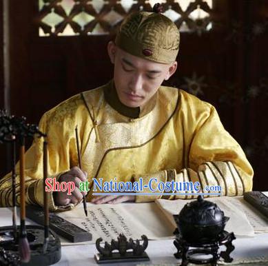 Ancient Chinese Male Black Hat Traditional Prince Emperor Headwear for Men or Boys