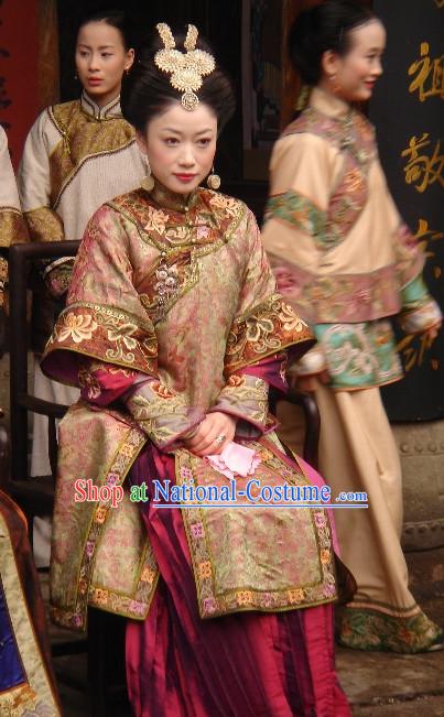 Chinese Empress Style Hanfu Dress Authentic Clothes Culture Costume Han Dresses Traditional National Dress Clothing and Headdress Complete Set for Women