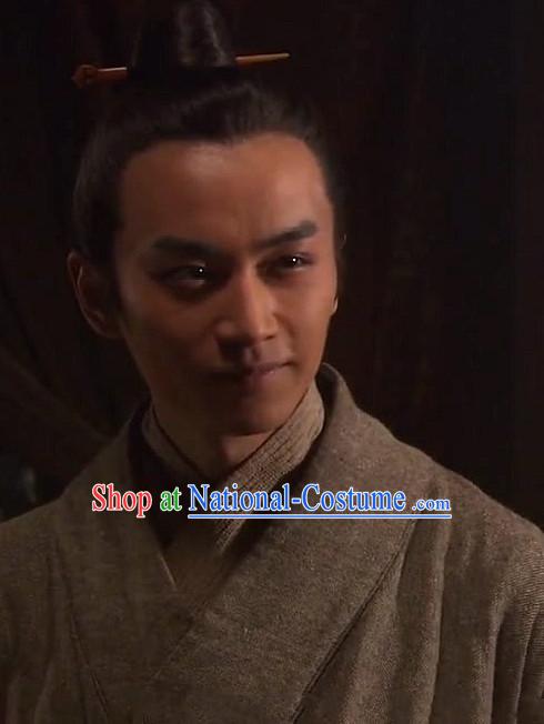 Ancient Chinese Han Dynasty Scholar Black Wig for Men