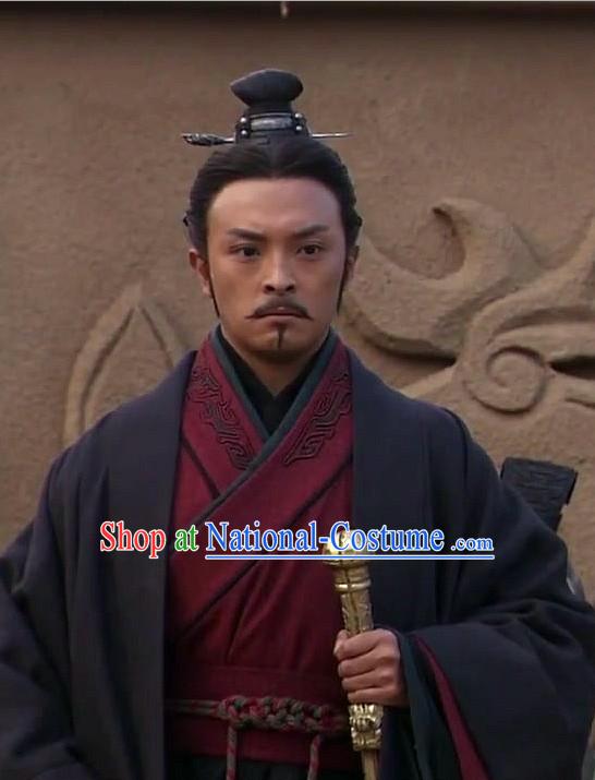 Ancient Chinese Han Dynasty Minster Black Wig for Men and Boys