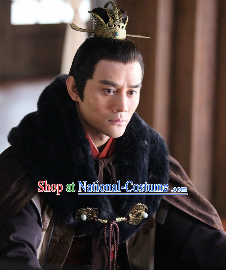 Ancient Chinese Traditional Style Black Hair Wigs and Headpieces for Young Men