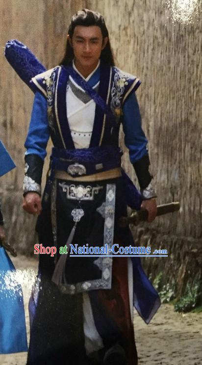 Ancient Chinese Style Superhero Costumes Dress Authentic Clothes Culture Han Dresses Traditional National Dress Clothing and Headdress Complete Set