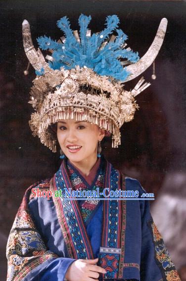 Chinese Traditional Ethnic Miao Silver Hat