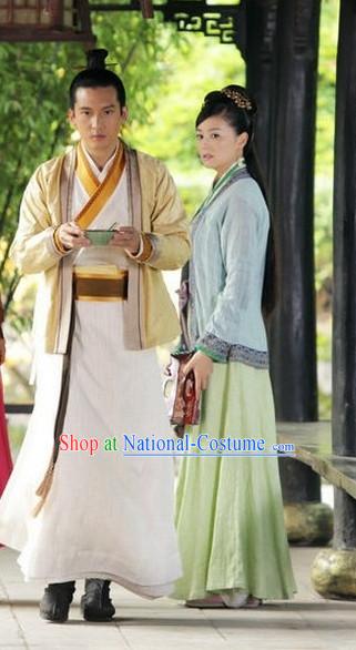 Ancient Chinese Style Fantasy Drama Swordman Costumes Complete Set for Men or Boys