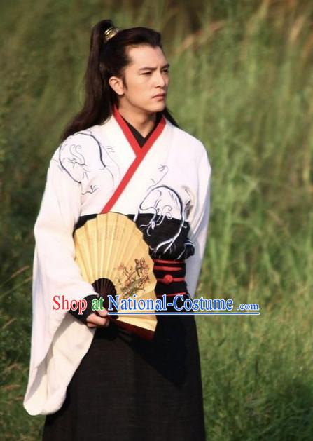 Ancient Chinese Style Famous Handsome Men Boys Costumes Complete Set for