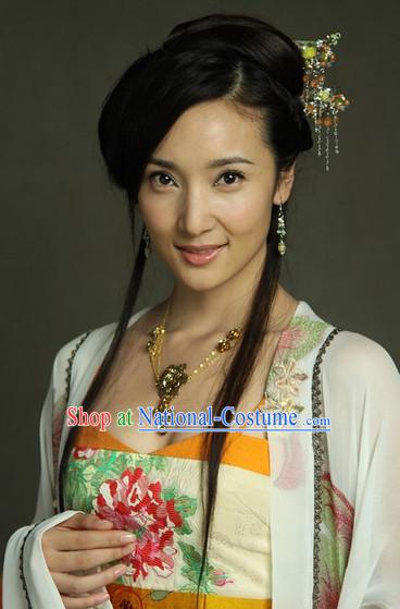 Traditional Chinese Lady Black Wigs and Hair Accessories Complete Set