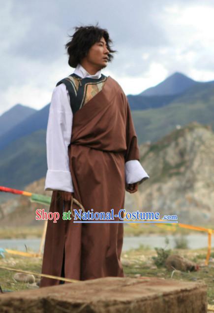 Traditional Chinese Style Tibetan Clothing Complete Set for Men