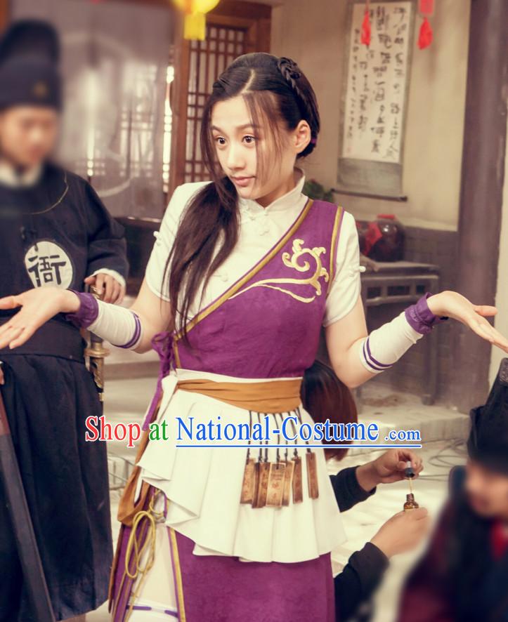 Traditional Chinese Ancient Style Waitress Costume Complete Set for Women