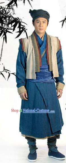 Traditional Chinese Ancien Peasant Costume Complete Set for Men