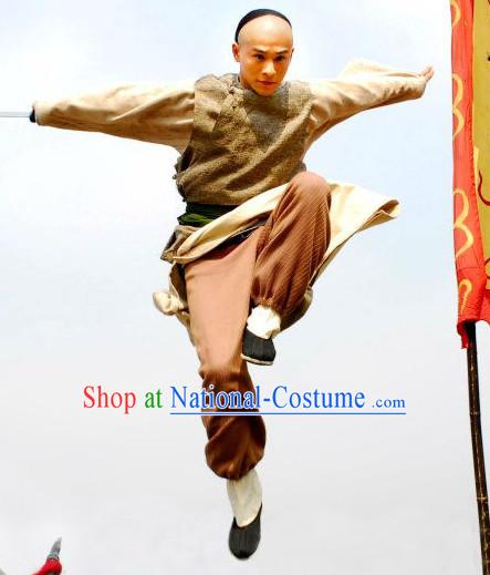 Traditional Chinese Ancien Kung Fu Uniform Robe Costume Complete Set for Men