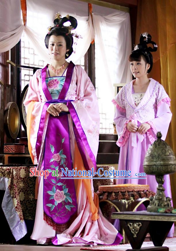 Traditional Chinese Ancient Princess Dresses and Headdress Complete Set