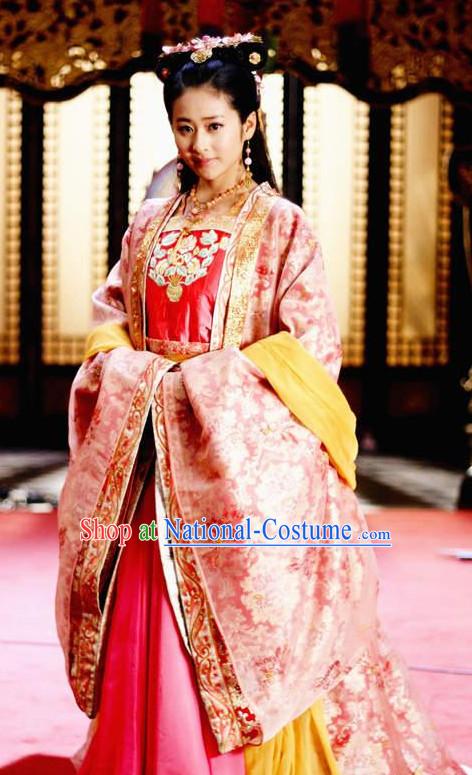 Traditional Chinese Ancient Princess Suits and Headdress Complete Set