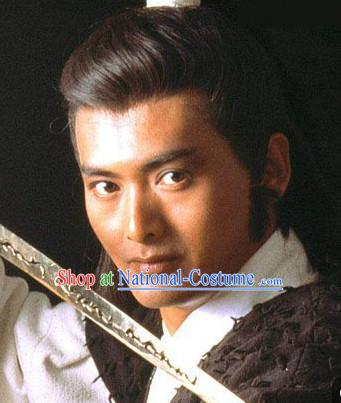 Traditional Ancient Chinese Style Black Full Wigs for Men