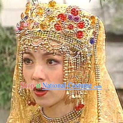 Traditional Ancient Chinese Style Imperial Palace Royal Princess Headpieces Hair Jewelry for Women and Girls