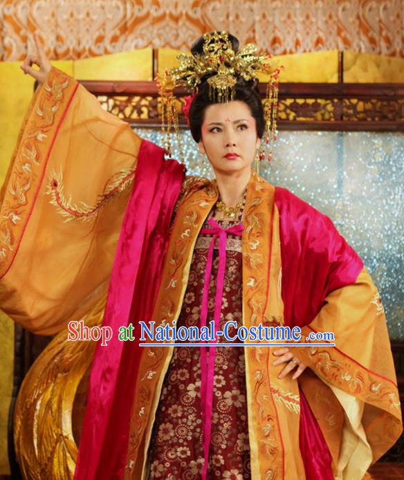 Custom Made Made to Order Traditional Chinese Style Ancient China Princess Hanfu Clothing Garment Clothes Suits Dresses and Hair Jewelry Complete Set for Women Children