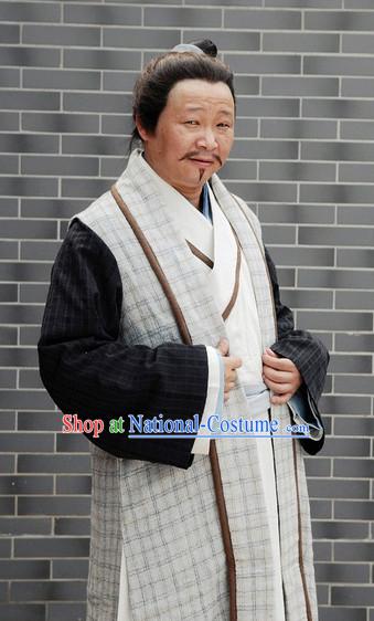 Ancient Chinese Style Landlord Costumes Complete Set for Men Boys