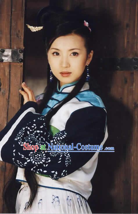 Chinese Traditional Style Black Wigs Full Set for Women