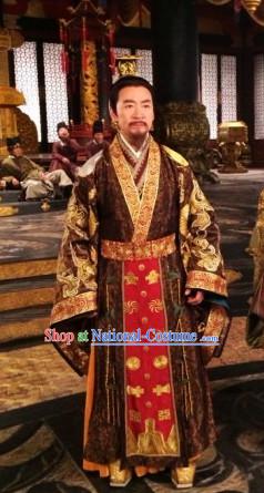 Traditional Chinese Ancient General Samural Body Armor Men Suits and Helmet Complete Set