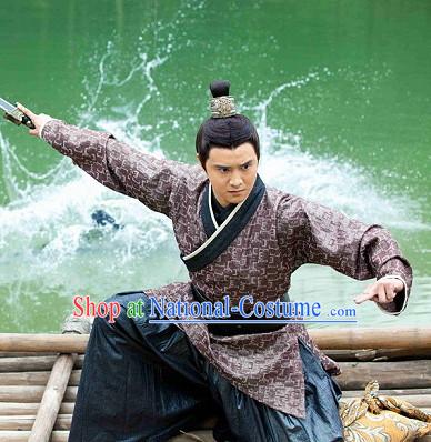 Traditional Chinese Ancient Swordman Dress Complete Set for Men