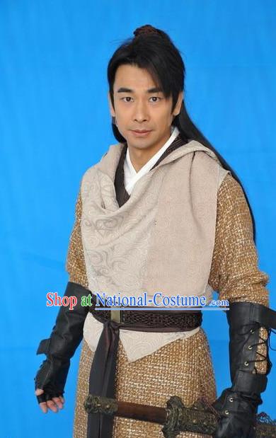 Traditional Chinese Ancient Swordman Dresses Complete Set for Men