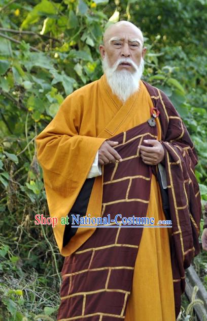 Traditional Chinese Ancient Monk Costumes Complete Set for Men