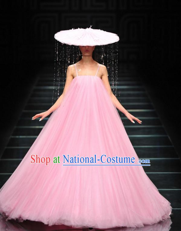 Asian Chinese Fashion Custom Tailored Custom Make Made to Order Chinese Style Fantasy Custom Made Professional Stage Performance Costumes and Hair Decoration Headwear Complete Set