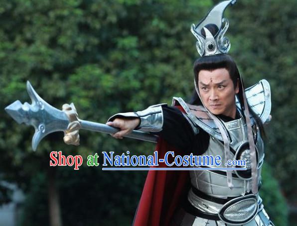 Chinese Stage Performance TV Drama Divine Warrior Costumes Complete Set for Men