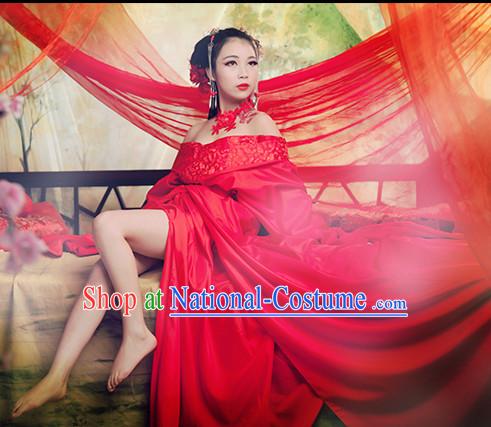 Sexy Imperial Royal Ancient Chinese Princess Clothing Complete Set for Women