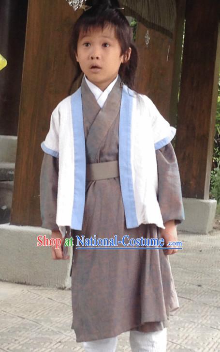 Chinese Kids Peasant Costume Hanfu Dress Clothing National Dress Ancient China Clothing Traditional Chinese Outfit Chinese Costumes and Headwear Complete Set for Brides