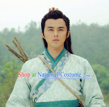 Chinese Traditional Black Male Long Wig and Hair Sticks Hair Ornaments Chopsticks Gold Hair Pins Hairsticks Oriental Asian Head Jewellery Hair Clips Hair pIeces Hair Style