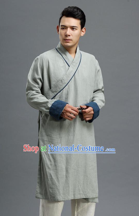 Asian Chinese Traditional Style Mandarin Long Coat for Men or Boys