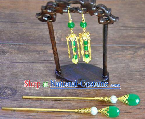 Chinese Traditional Ancient Imperial Empress Earrings and Hairpins