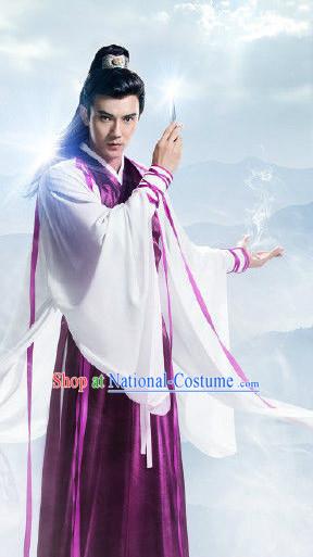 Ancient Chinese Wuxia Drama Knight Clothes Complete Set for Men