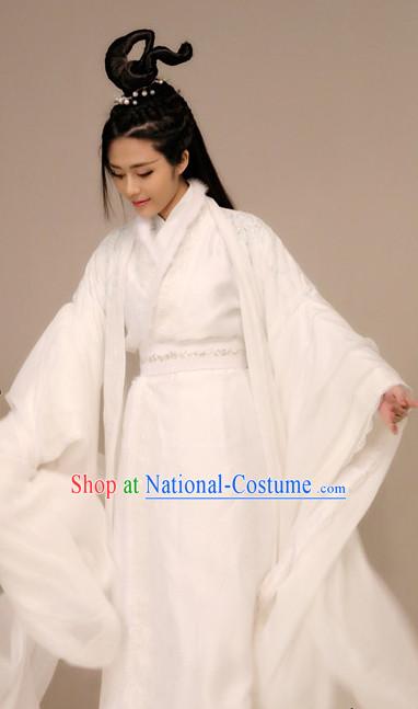 Ancient Traditional Chinese Style Fairy Dresses and Hair Jewelry Complete Set for Women