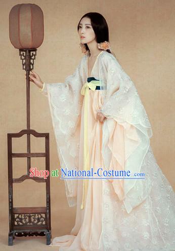 Ancient Chinese Pure White Princess Women Clothing