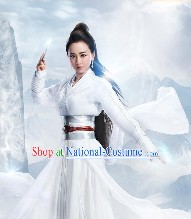 Ancient Chinese Fairy Garment and Hair Jewelry Complete Set for Women