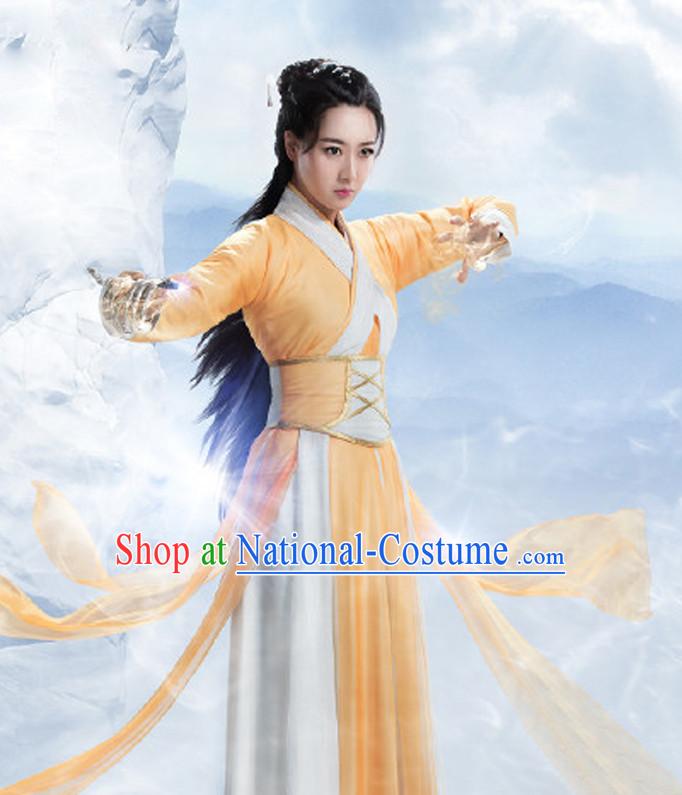 Ancient Chinese Fairy Suits and Hair Jewelry Complete Set for Women