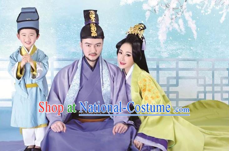 Ancient Chinese Husband and Wife Dresses 2 Complete Sets