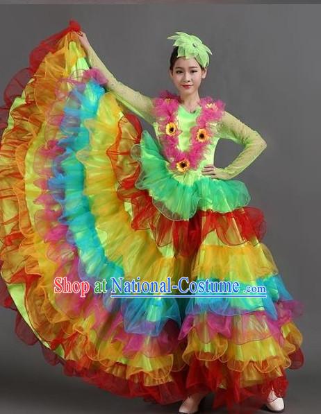 Chinese Ballroom Dance Dress for Women Girls