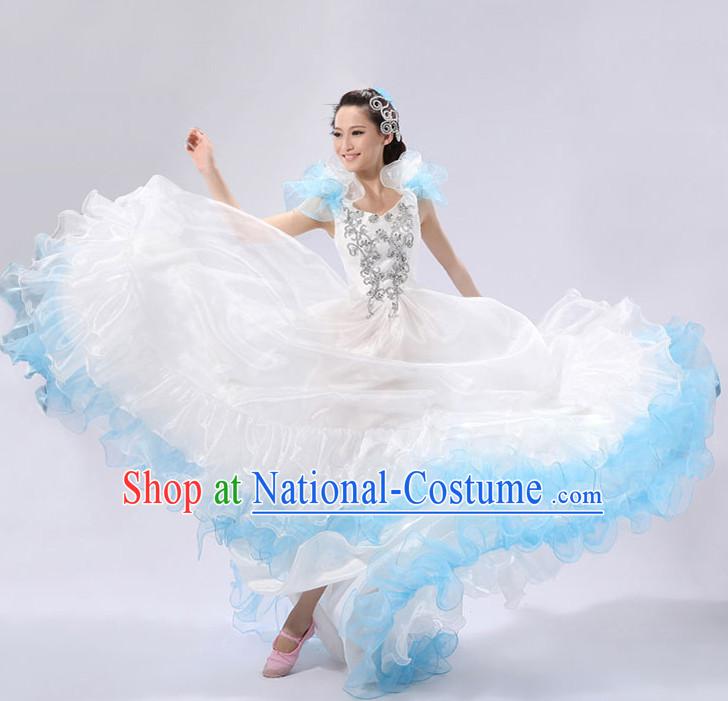 Chinese Stage Spainish Dance Costume and Headdress for Women